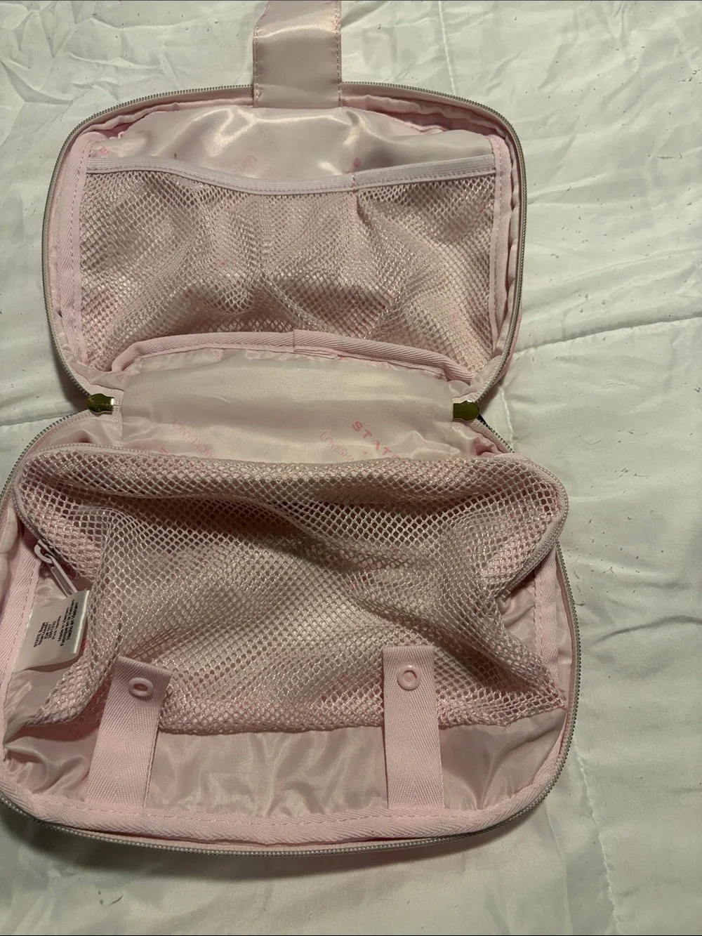 LoveShack Fancy/STATE Pink Bow Heart Cosmetic Pouch